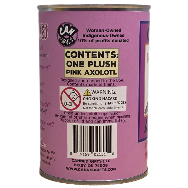 Canned Gifts - Wholesale Stuffed/Plush Toy - Kids & Baby - Canned Axolotl | Stuffed Animal Plush w/Jokes | Unique Gift3