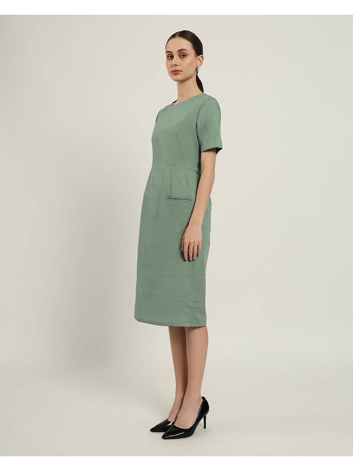 Thevasa - Wholesale Dress - Women's - The Cairo Mint Cotton Dress2