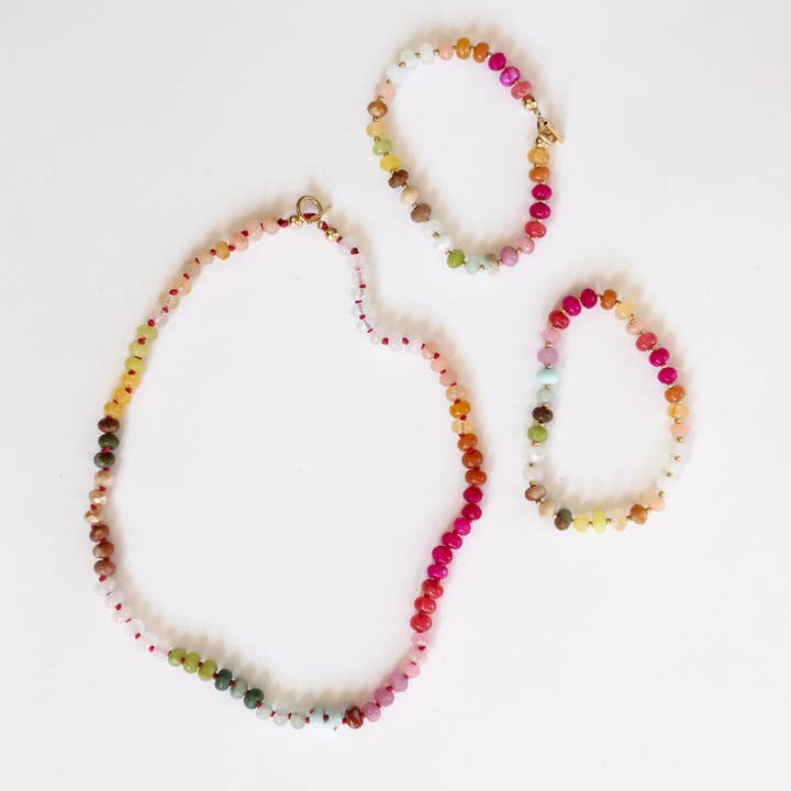 CanyonLeaf - Wholesale Beaded/pearl necklace - Natural Gemstone Necklace - 14K Gold Filled Toggle - Sandbar1