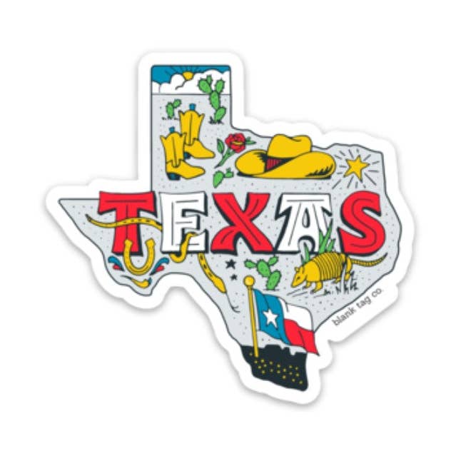 The Texas State Sticker for wholesale by Blank Tag Co. Stickers - Waterproof Stickers