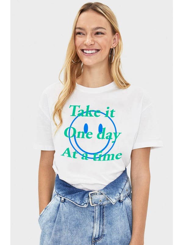DOTCOM - Wholesale Screen Printed T-Shirt - Women's - Take It One Day at a Time1