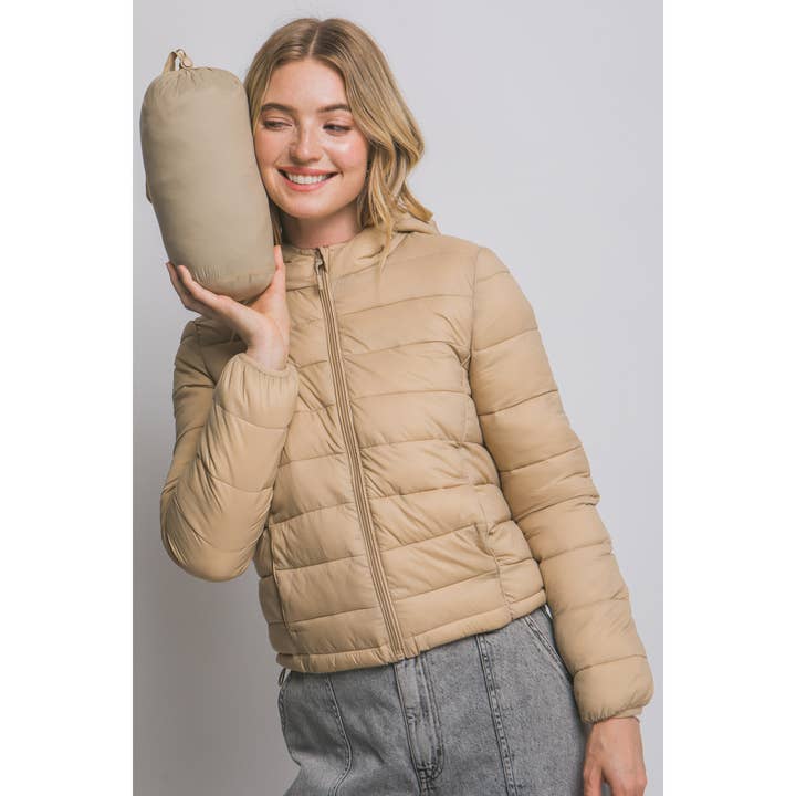 Style Up - Wholesale Puffer Jacket - Women's - Hooded Packable Puffer Jacket with Pouch20