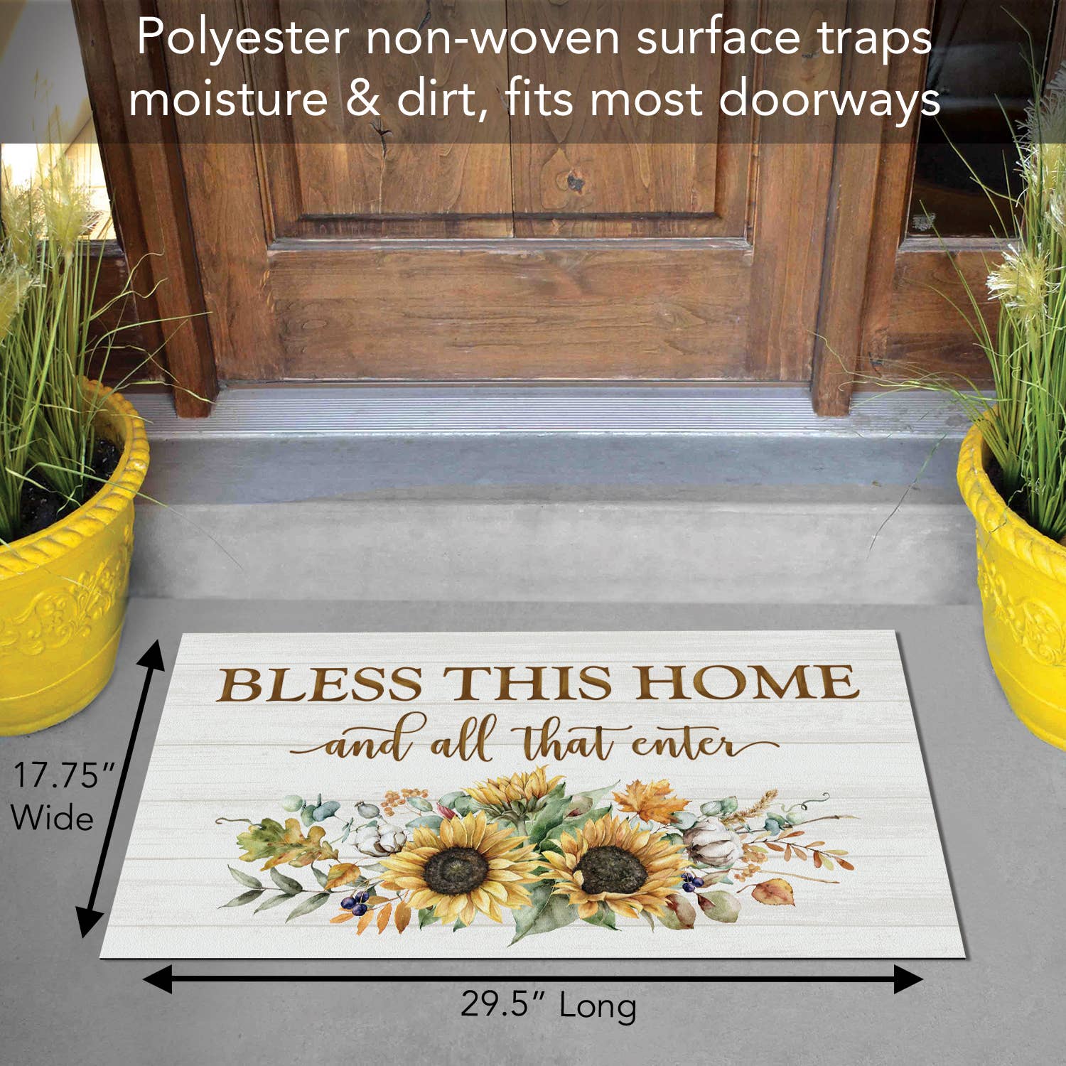 CounterArt/Highland Home/Thirstystone - Wholesale Door Mat - Bless This Home Fall Indoor/Outdoor Entryway Mat2