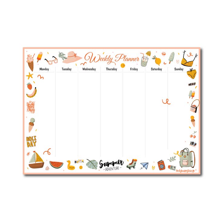 Notepad weekplanner summer A4 for wholesale by Only Happy Things Stationery