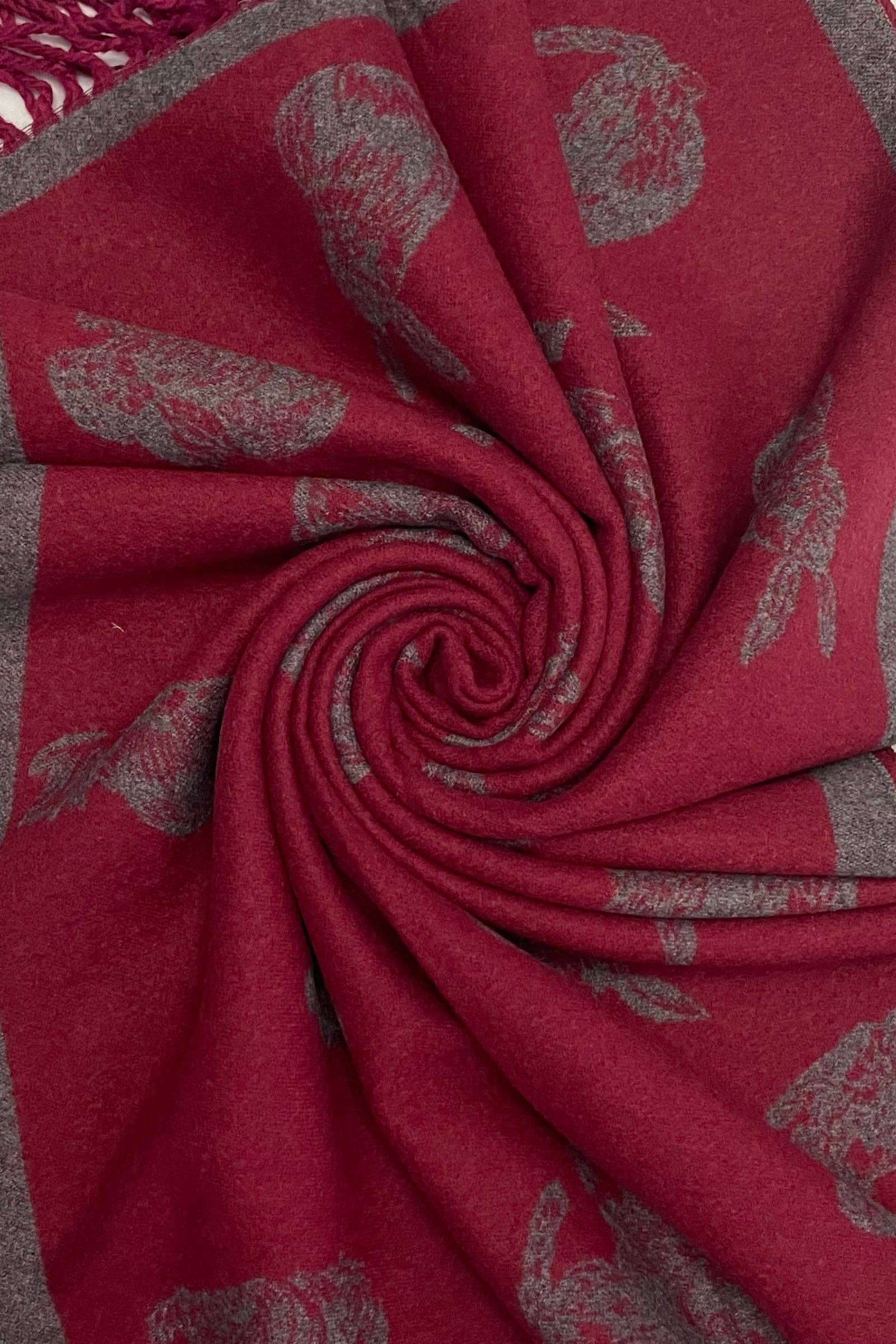 Fashion Scarf World - Wholesale Scarf - Women's - Rabbit / Hare Reversible Tassel Scarf3