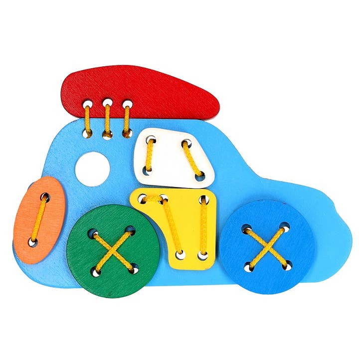 Giocattolo da infilare «Crossover», giocattolo di allacciatura, giocattolo in legno per la vendita all'ingrosso da parte di Komarov Toys