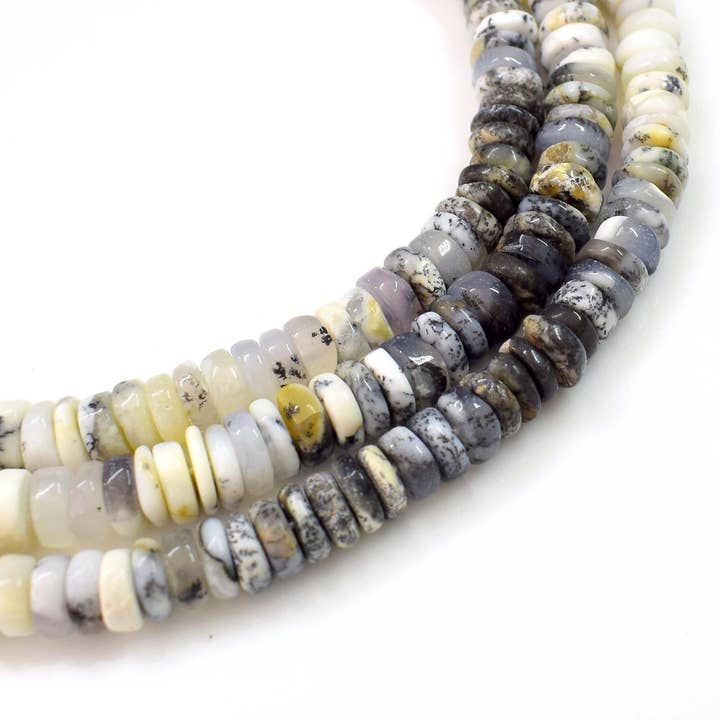 TRIVENI USA INC - Wholesale Beads - Dandrite Opal Gemstone Heishi Disc Beads Strands 7-8mm3