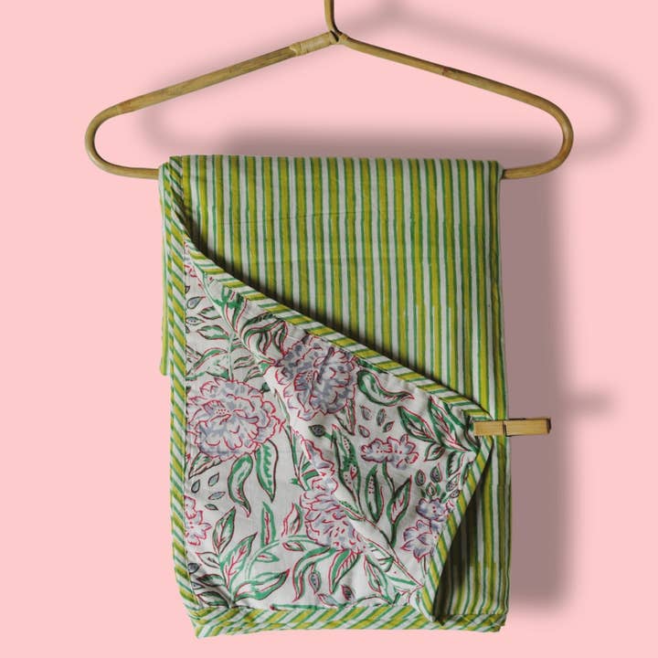 Annahmol - Wholesale Quilt - Kids & Baby - Wood Block Print Reversible Cotton Baby Blanket18