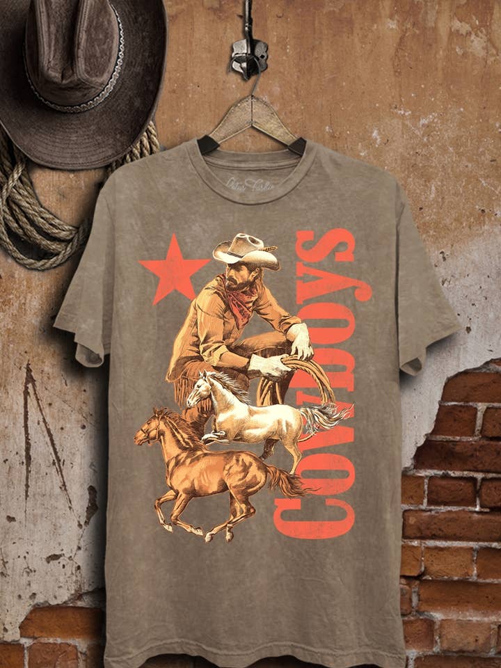 Cowboys Graphic Top for wholesale by Lotus Fashion Collection