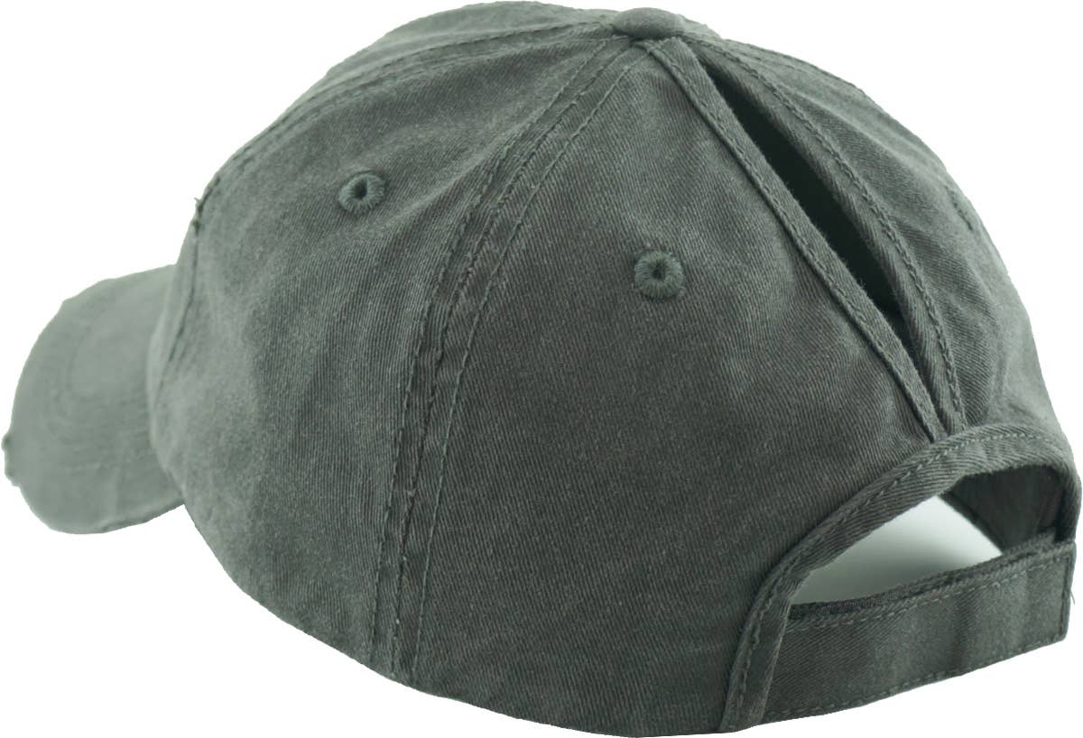 KBETHOS - Wholesale Ponytail Cap - Women's - Ponytail Washed Distressed Cotton Cap26