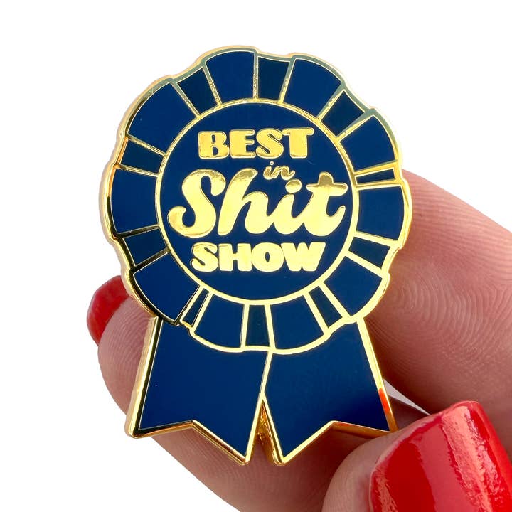 "Meilleur du Pire" Épingle Émaillée de Ruban Bleu Amusante pour la vente par hey, alissandra