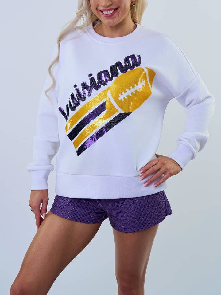 Louisiana Flying Football Sweatshirt for wholesale by Sparkle City