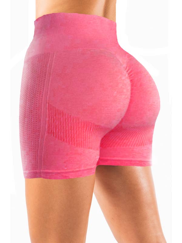 Color 5 - Wholesale Athletic Shorts - Women's - Seamless tow tone H/W scrunch butt lifting yoga shorts4