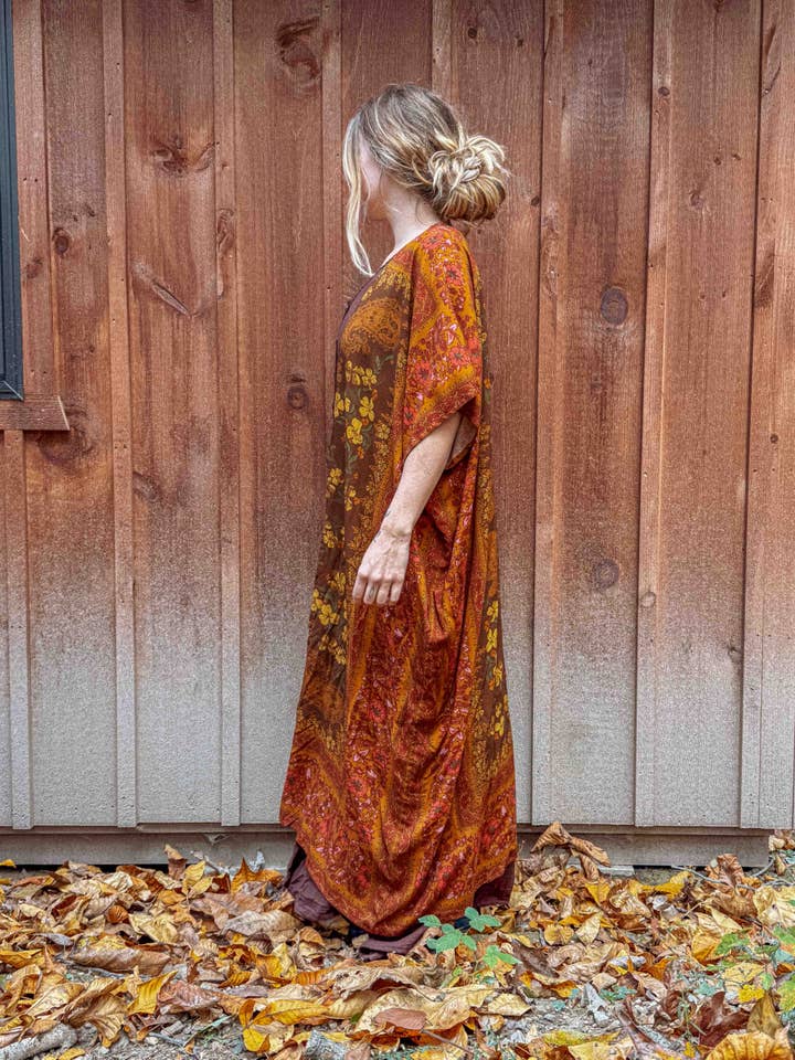 Gardenbelle Shop - Wholesale Kimono - Women's - Fall Printed Long Duster Kimono, Floral Long Open Kimono4