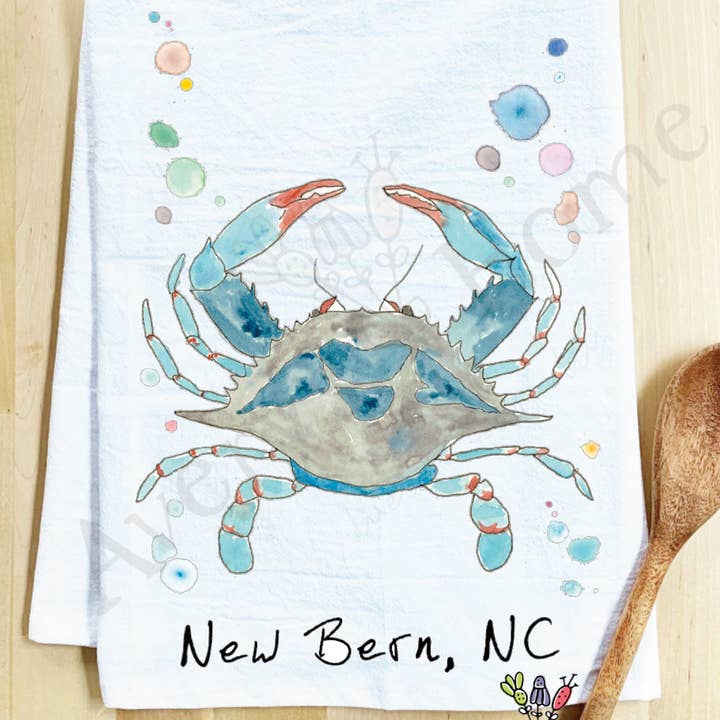 Avery's Home - Vente Torchons - Torchon côtier personnalisable "Blue Crab Ocean"23
