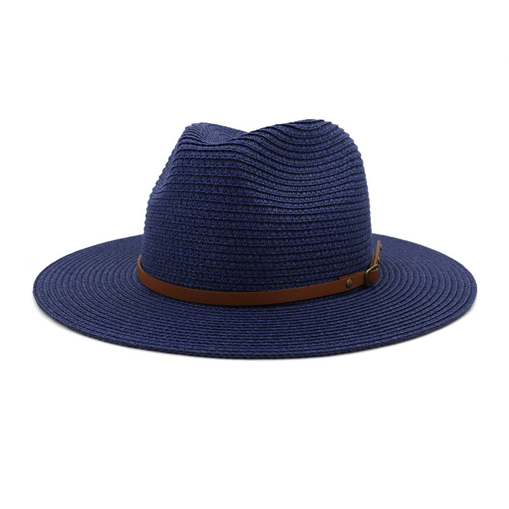 Suzie Q USA - Wholesale Straw Hat - Women's - Brown Leather Belt Big Eaves Jazz Straw Hat11