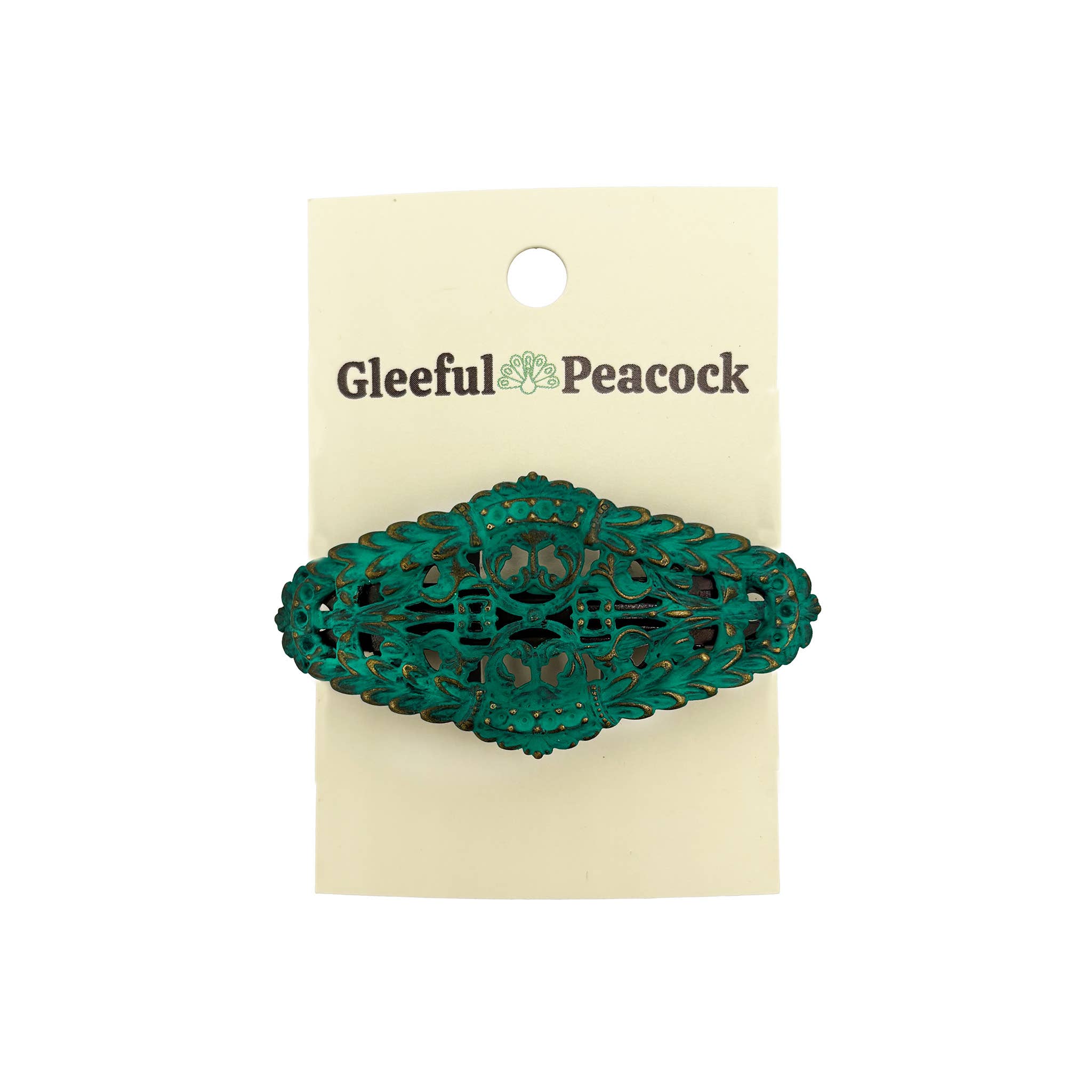 Gleeful Peacock - Wholesale Barrette - Women's - Athena Filigree Hand-Painted Barrette - Vintage Boho Style5