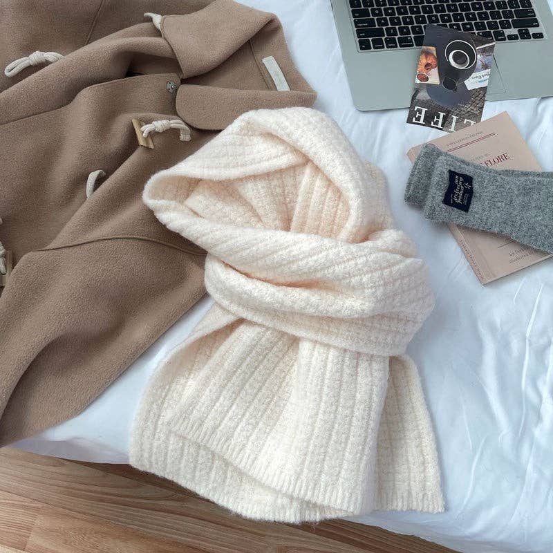 MoodGold - Wholesale Scarf - Women's - Solid Color Wool Blend Knit Scarf2