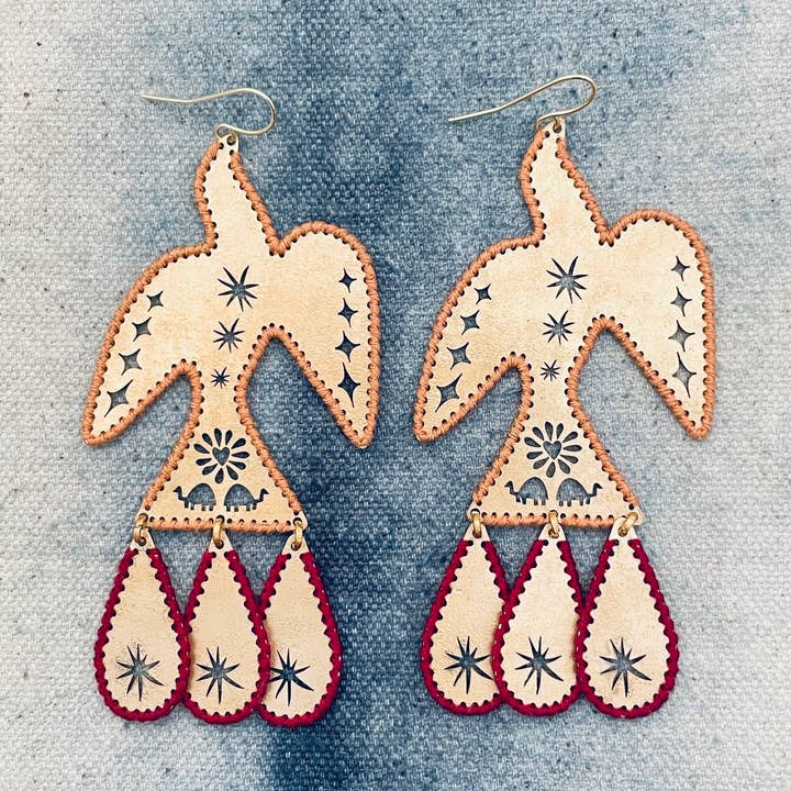 Bohemiska handgjorda örhängen i mässing med örnmotiv för wholesale av Gulushu