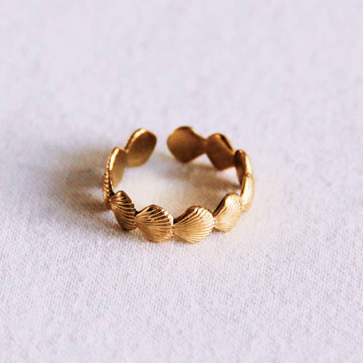 Bazou - Wholesale Band/Stacked Ring - Adjustable ring with shells