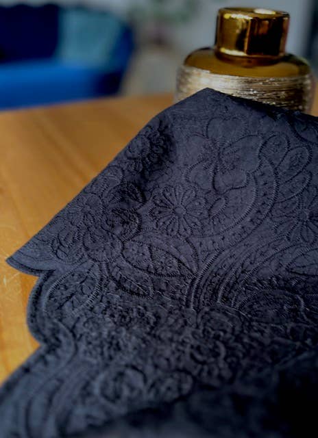 MY DRESS MADE - Wholesale Fabric - Black English embroidery fabric LUNA - 100% cotton1