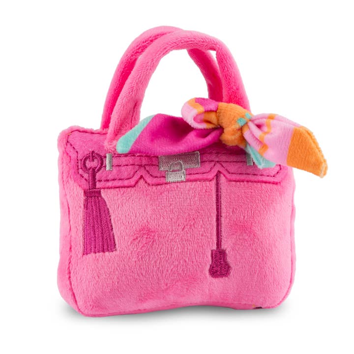 Haute Diggity Dog - Wholesale Pet Plush Toy - Dog - Barkin Bag - *CHIC DOGGIE* Pink w/ Scarf Squeaker Dog Toy