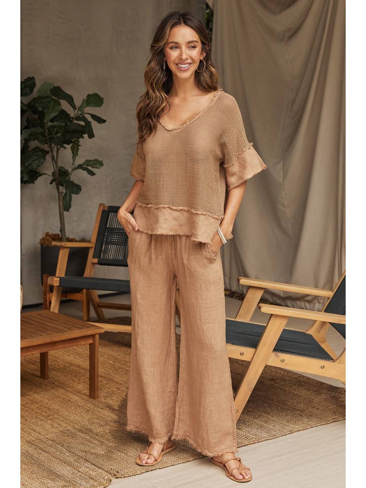 MILIO MILANO - Wholesale Pants - Women's - ITALIAN LINEN PANTS WITH RAW HEM (12282/154012/154102)11