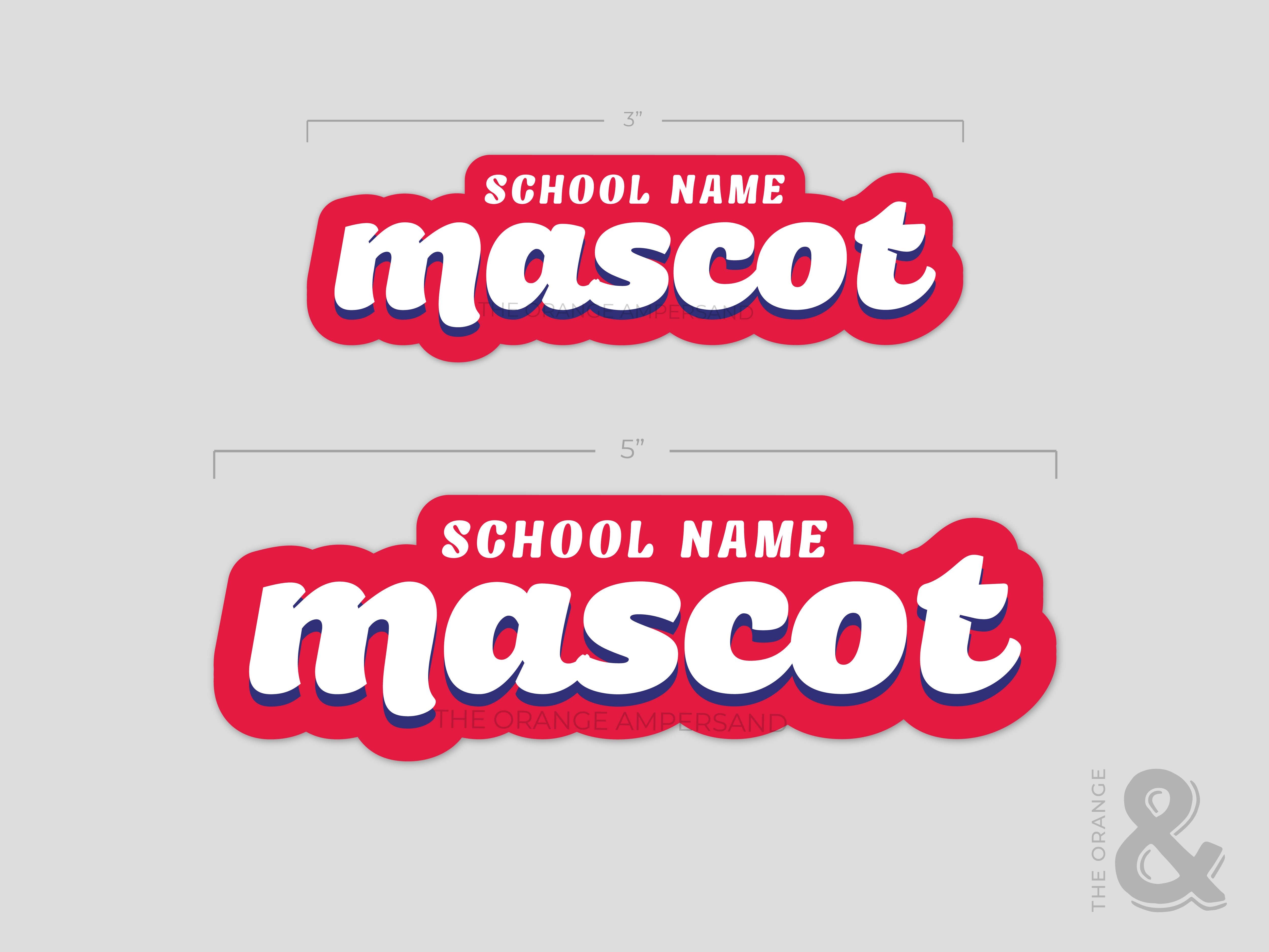 The Orange Ampersand – Engroshandel Klistermærke – Retro School Spirit klistermærker med dit maskotnavn/farver3