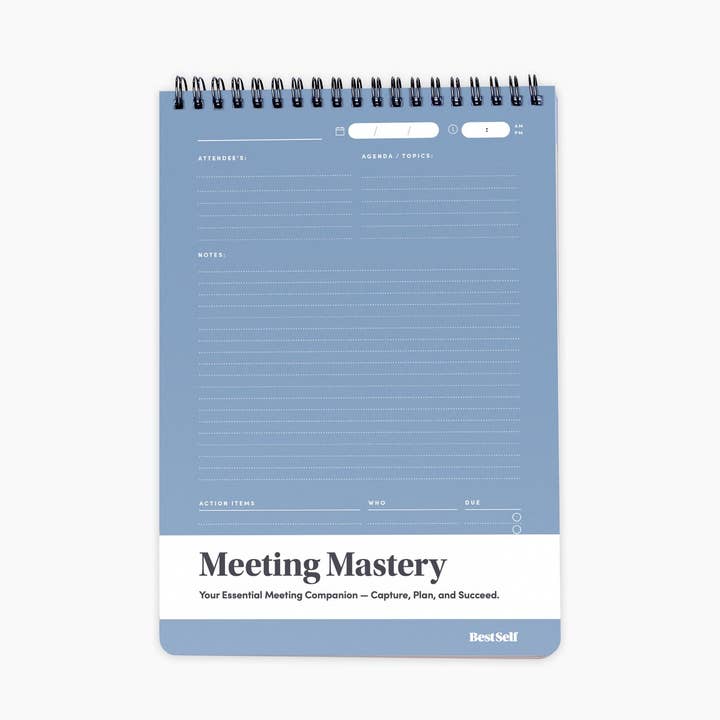 Meeting Mastery Pad – Track Agendas, Notes & Action Items for wholesale by BestSelf Co.