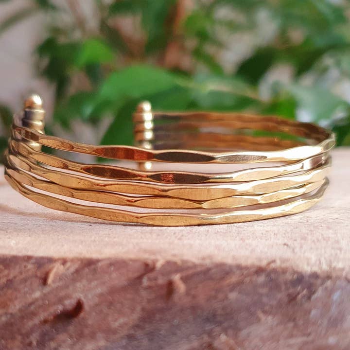 Textured Brass Cuff Bracelet / Boho / Ethnic / Rustic / Bohemian / Hippie / Gypsy / Jewellery / Adjustable for wholesale by Kaali Boutique
