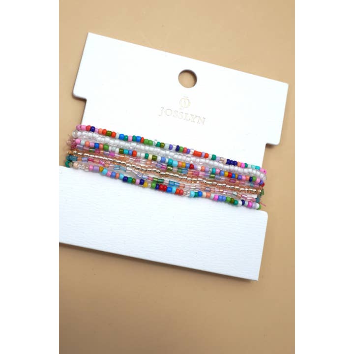 JOSSLYN by wall to wall - Wholesale Beaded Bracelet - CONFETTI BEADED STRANDS STRETCH BRACELETS | 40B5130