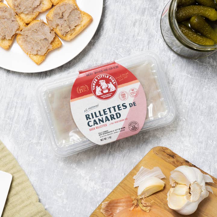 Three Little Pigs - Wholesale Shelf Stable Prepared Meal - Rillettes de Canard - Duck Rillettes1