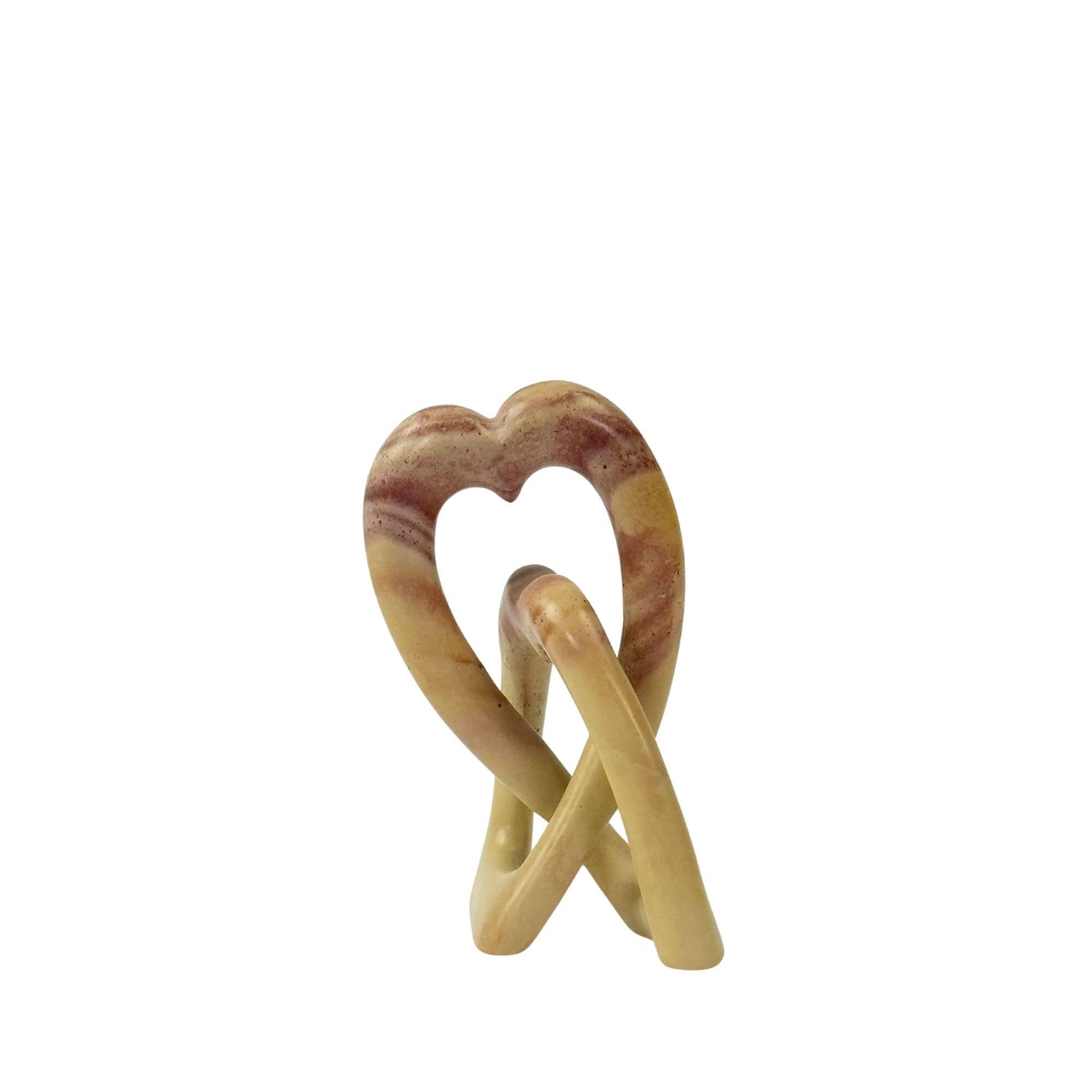 Global Crafts - Wholesale Sculpture - Soapstone Heart Eternal Love Knot Sculpture. 6 inch9