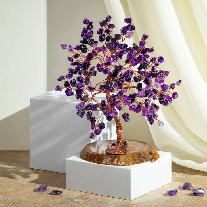 Karma And Luck - Wholesale Decorative Tabletop Object - OASIS FENG SHUI AMETHYST CRYSTALS TREE6