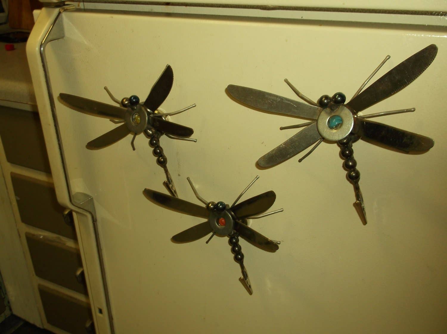 Creations Welded - Wholesale Sculpture - Orange Dragonfly Metal Sculpture, Garden Stake or magnet6