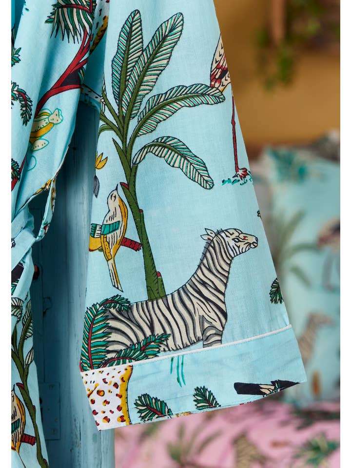 Namaste - Wholesale Robe - Unisex - Jungle Print Dressing Gown - Jade