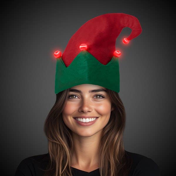 Windy City Novelties - Wholesale Santa Hat - LED Elf Hats 24-Unit Retail Counter Display
