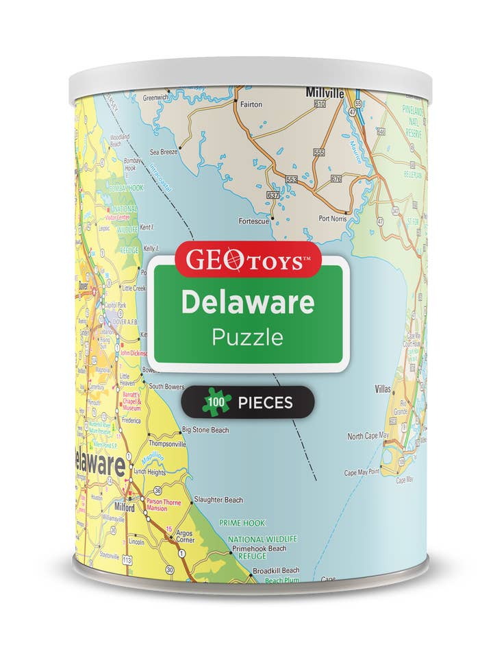 Geotoys 100 Piece Mini Puzzle - Delaware for wholesale by Geotoys