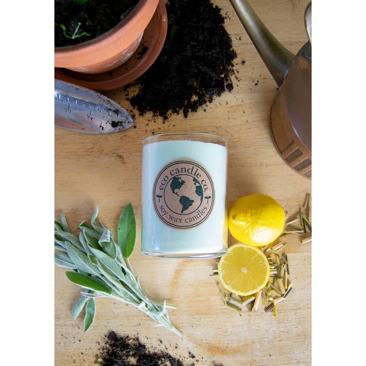 Eco Candle Company – Vela em jarro/copo por atacado – 18oz eco vela LEMONGRASS SAGE2