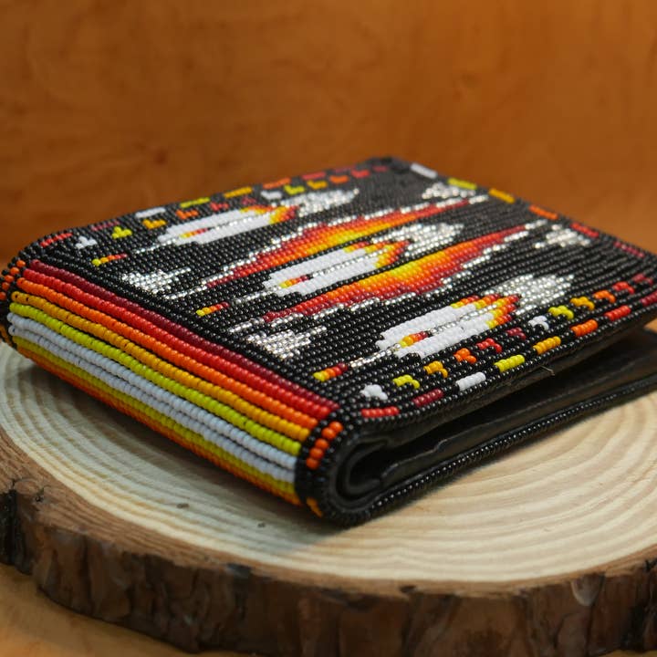 KANGURAH - Wholesale Wallet - Women's - Black Handmade Beaded Bifold Wallet Gift of Men Gift for her1