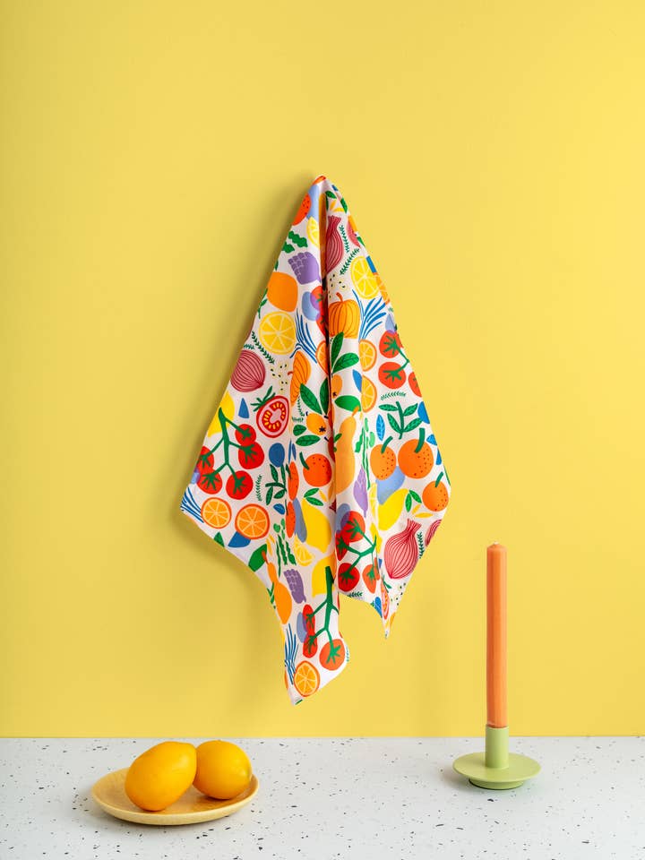 Tea towel Tomato Salad for wholesale by Teresa Rego