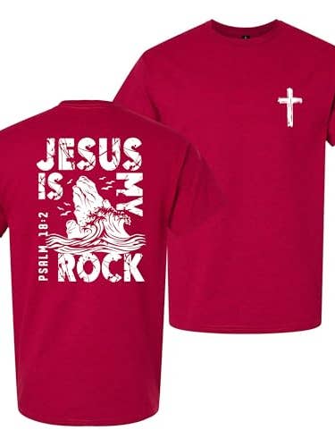 Men’s Gildan T-Shirt Jesus is My Rock Psalm 18:2 Tee for wholesale by Trenz Shirt Company