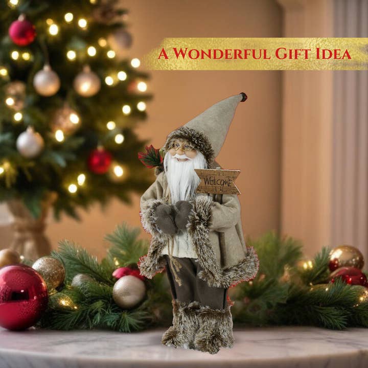 SINT - Wholesale Christmas Decoration - SINT 18 Inch Christmas Standing Santa Claus Doll Statue Figurine Ornament