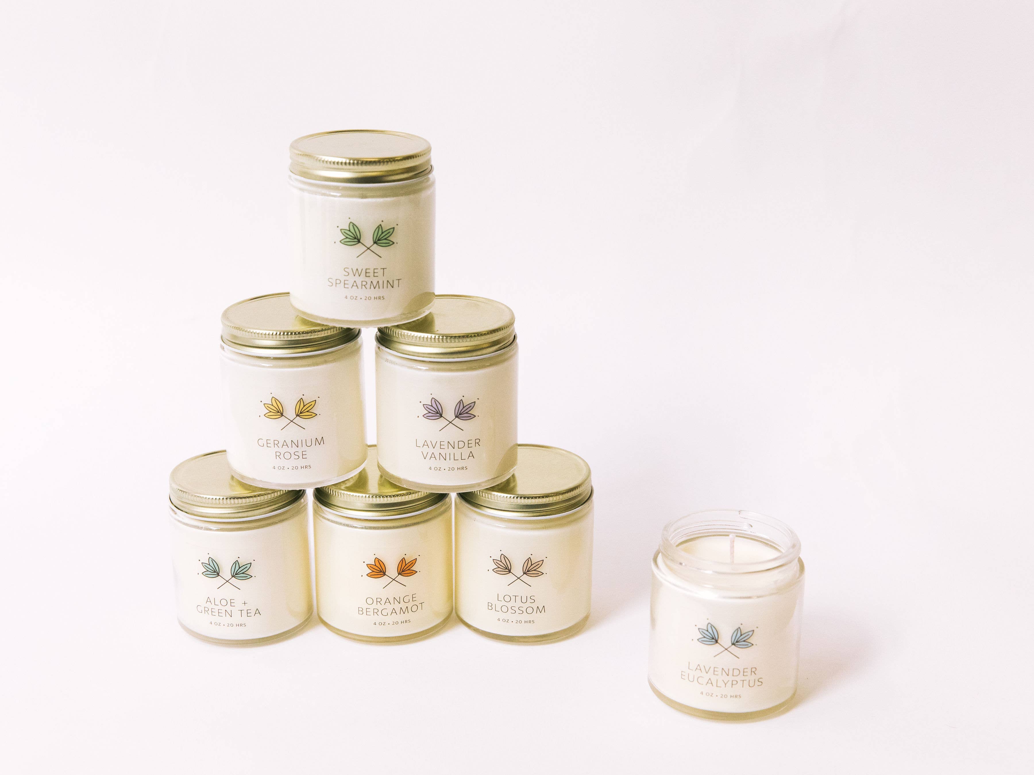 Handmade Habitat - Vente Bougie en bocal - Pot de bougie miniature en cire de soja Geranium Rose1