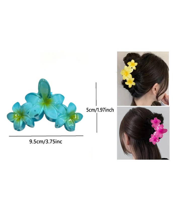 DK Hawaii - Wholesale Hair Clip - Women's - Triple Plumeria Flower Hair Clip3