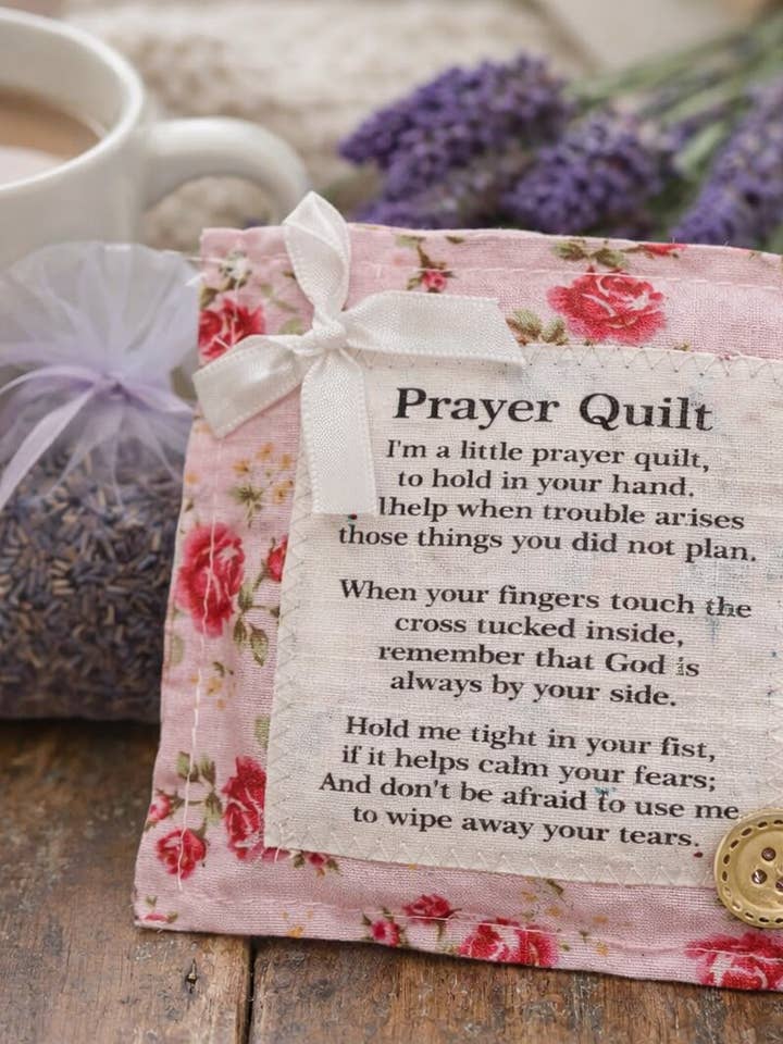 NEW RELEASE — Lavender Scented Pink Mini Prayer Quilts for wholesale by Paradise Island Gold and Silver