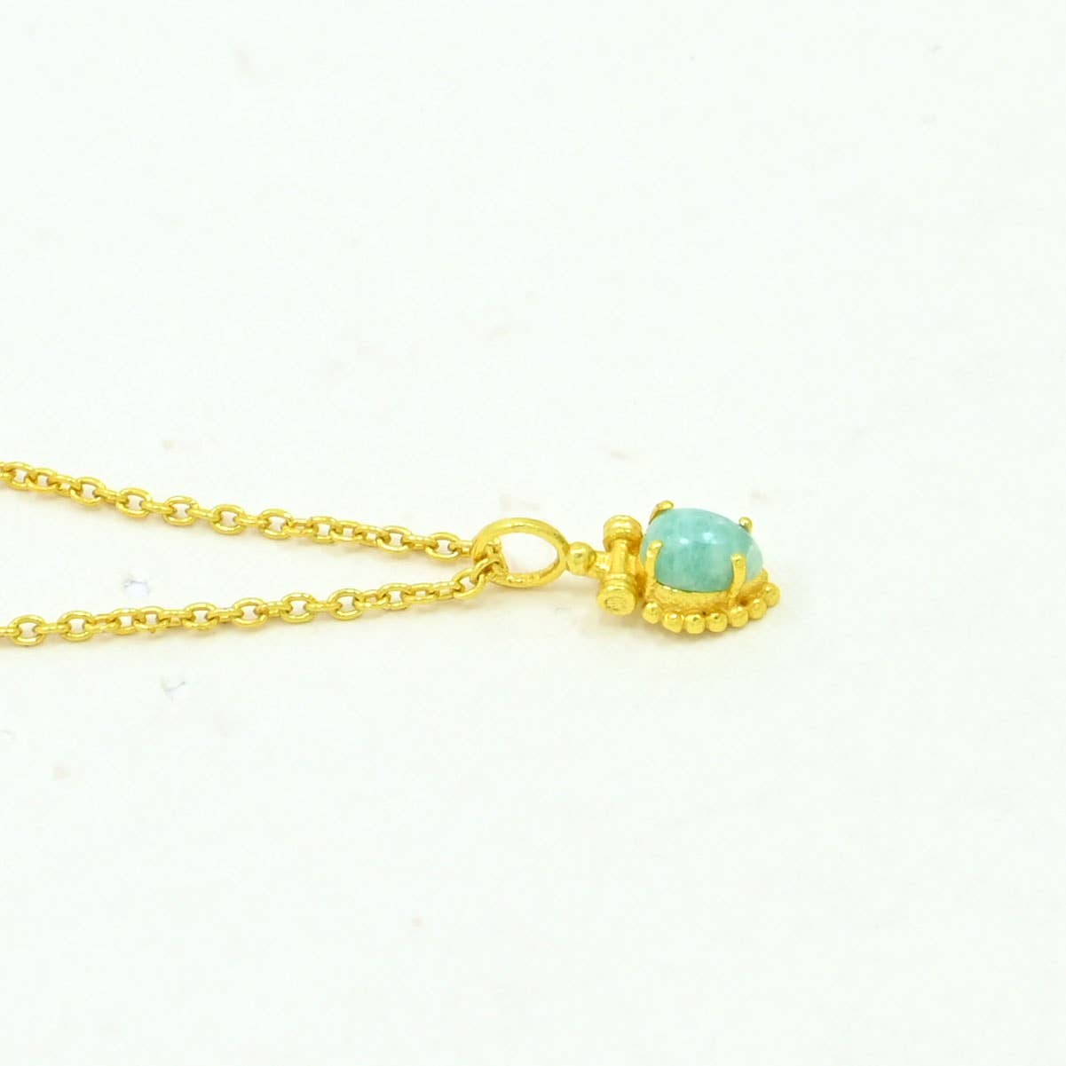 Schmuckoo Berlin - Wholesale Pendant/Charm Necklace -  Boho Necklace Gold Plated Silver 925 - Amazonite2