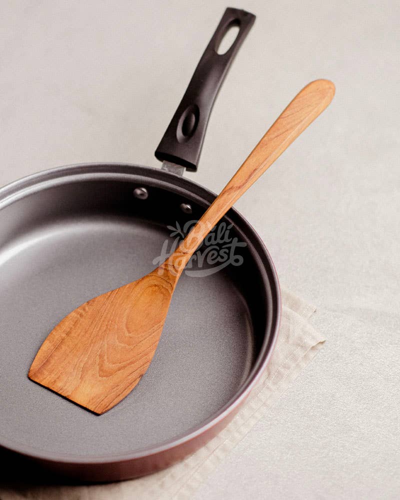 Bali Harvest – Utensílios para servir por atacado – Conjunto de espátula de madeira de teca - servidor de salada de colher de mistura3