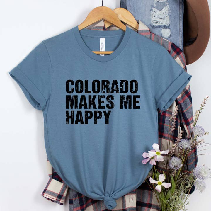 Colorado Makes Me Happy Tee for wholesale by Daily Prints