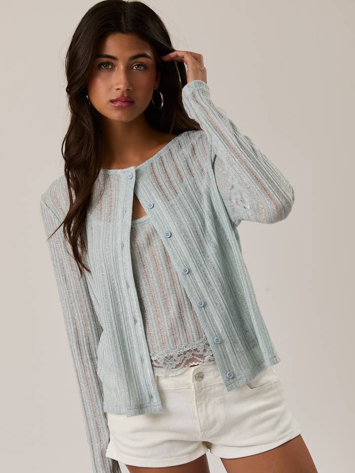 ROUND NECK KNIT CARDIGAN for wholesale by LE LIS